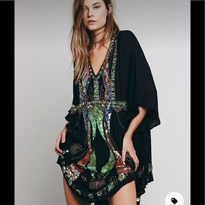 Free people wild hearts rare beaded sequin tunic dress
